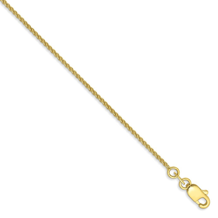 Million Charms 10k Yellow Gold YG 1mm Spiga Chain, Chain Length: 9 inches