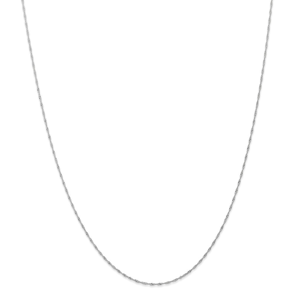 Million Charms 14k White Gold, Necklace Chain, 1mm Singapore Chain (CARDED), Chain Length: 16 inches