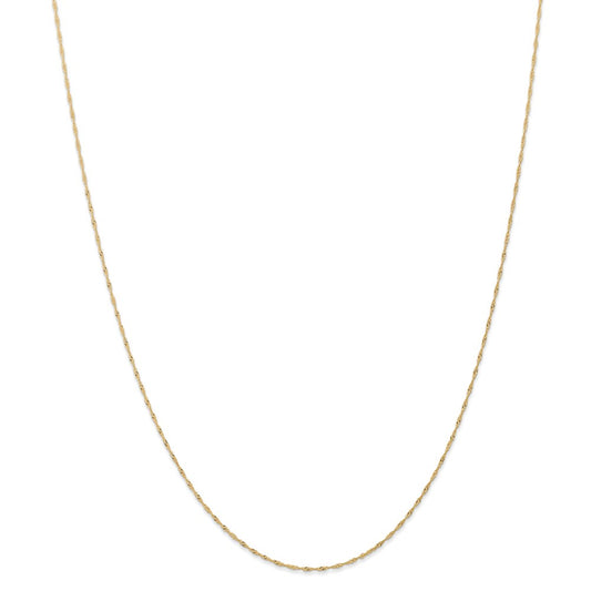 Million Charms 14k Yellow Gold, Necklace Chain, 1mm Singapore Chain (CARDED), Chain Length: 16 inches