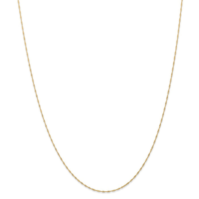 Million Charms 14k Yellow Gold, Necklace Chain, 1mm Singapore Chain (CARDED), Chain Length: 16 inches