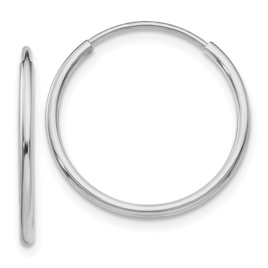 Million Charms 10K White Gold Endless Hoop Earrings, 20mm x 20mm