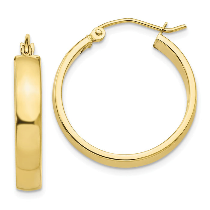 Million Charms 10k Yellow Gold Polished Hoop Earring, 23.33mm x 22.31mm