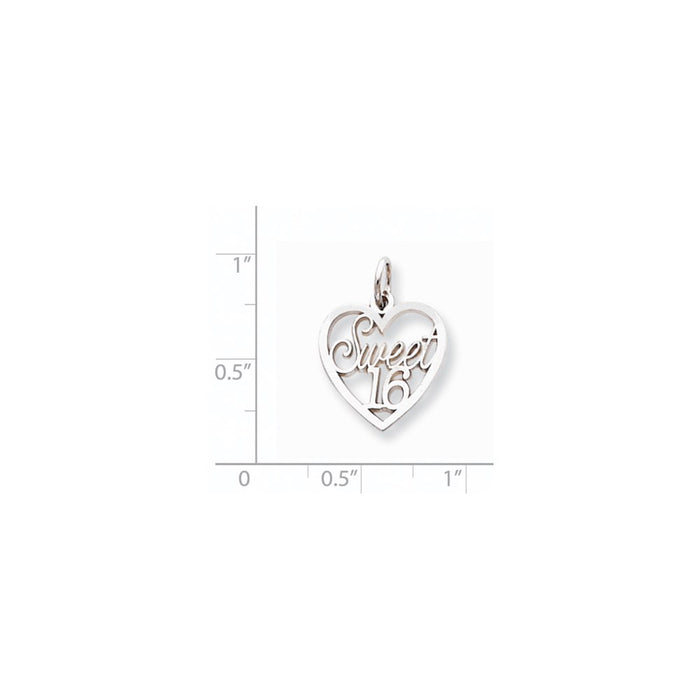 Million Charms 10K White Gold Themed Sweet 16 Birthday In Heart Charm