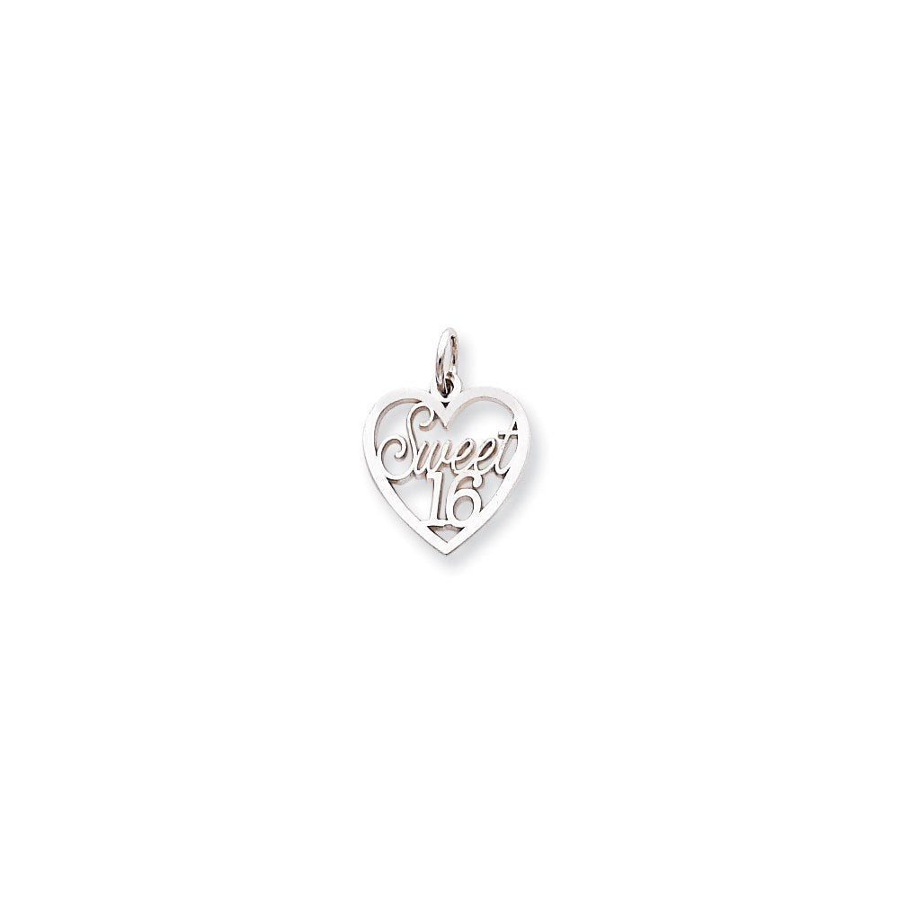 Million Charms 10K White Gold Themed Sweet 16 Birthday In Heart Charm