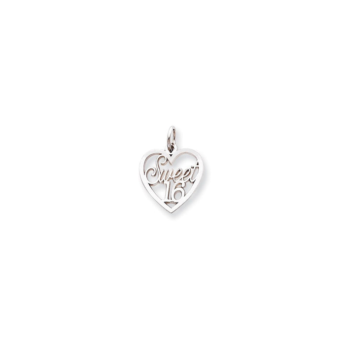Million Charms 10K White Gold Themed Sweet 16 Birthday In Heart Charm