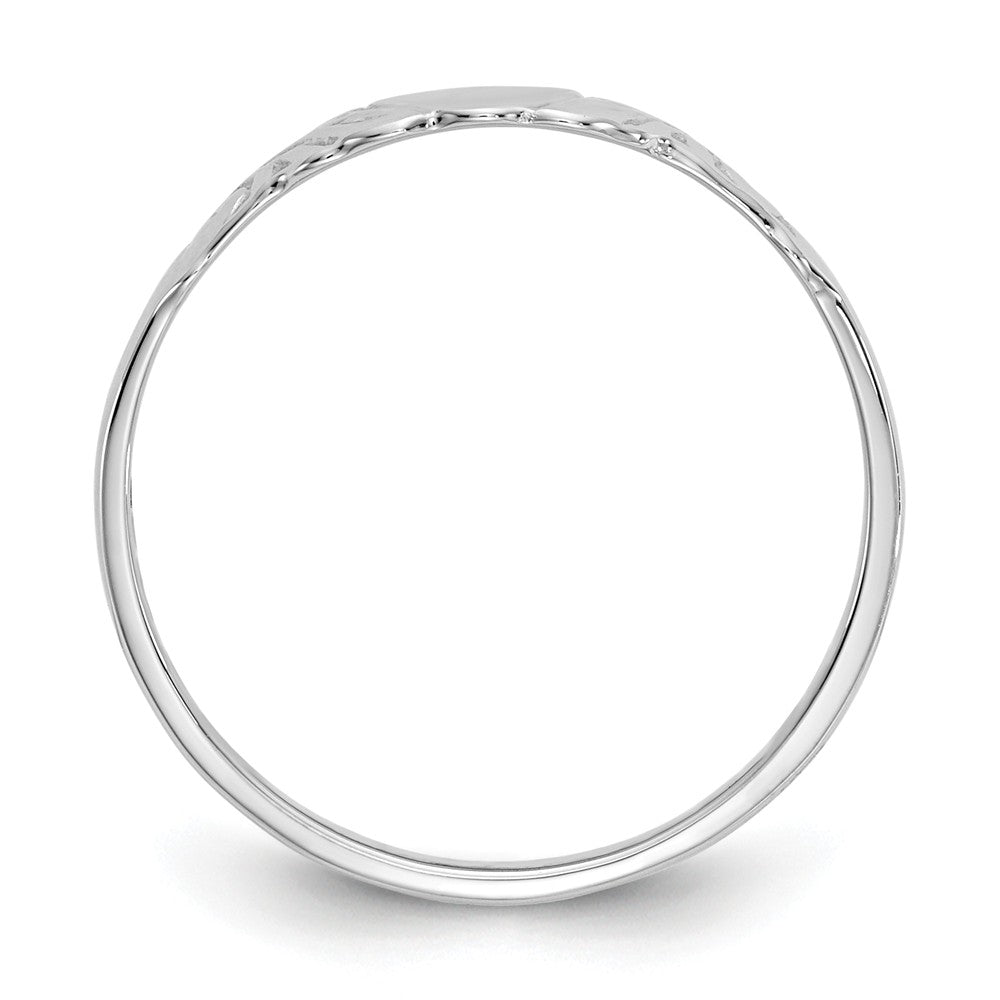 10k White Gold Heart Ring, Size: 4.5