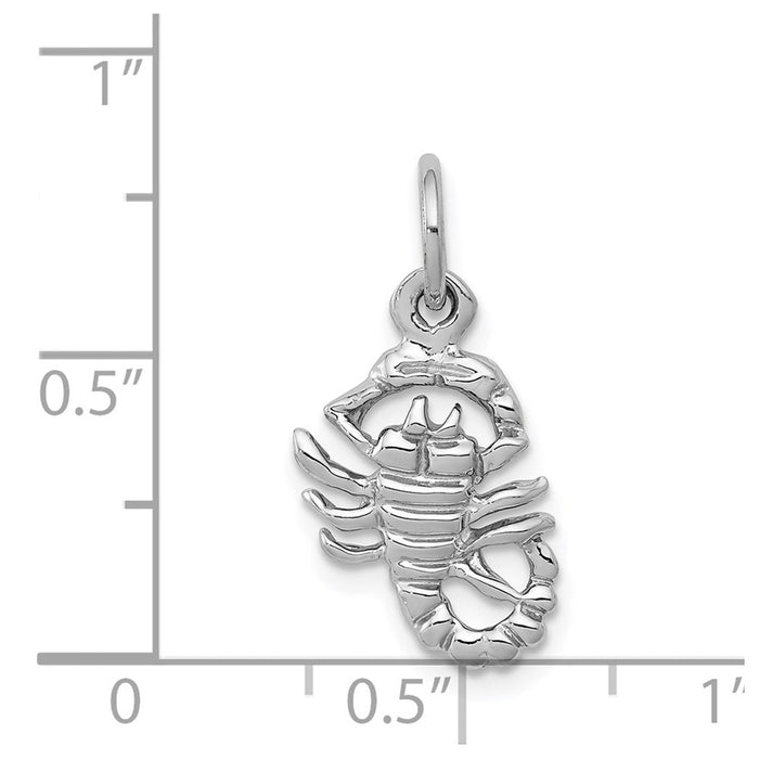 Million Charms 10K White Gold Themed Scorpion Charm