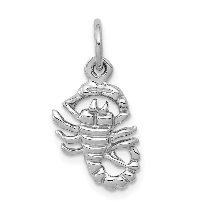 Million Charms 10K White Gold Themed Scorpion Charm