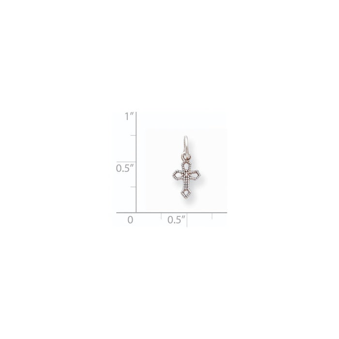 Million Charms 10K White Gold Themed Passion Relgious Cross Charm