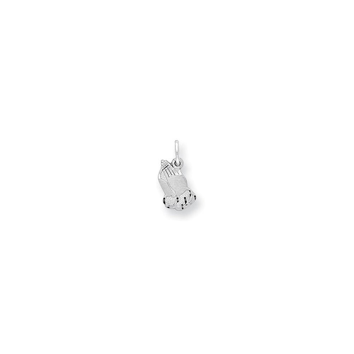 Million Charms 10K White Gold Themed Praying Hands Charm