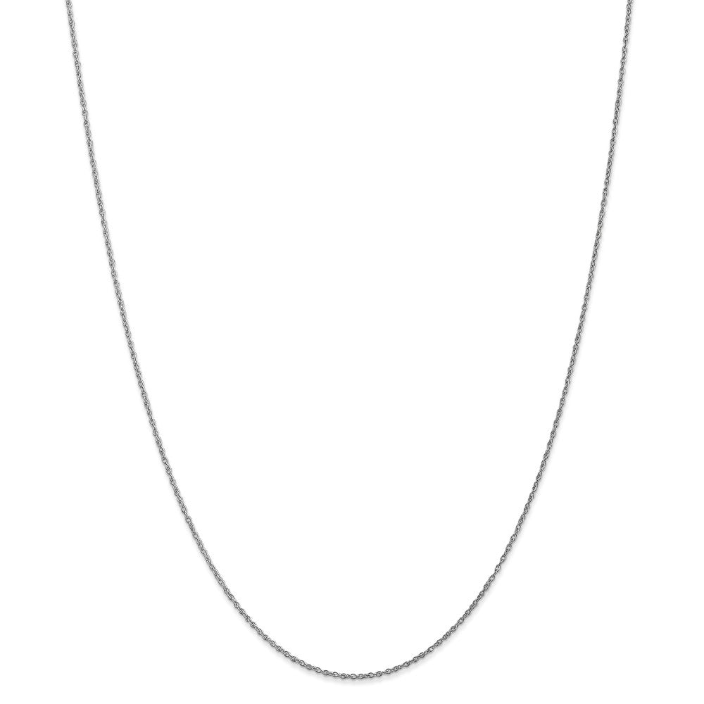 Million Charms 10k White Gold, Necklace Chain, .8mm Polished Lite Baby Rope Chain, Chain Length: 14 inches