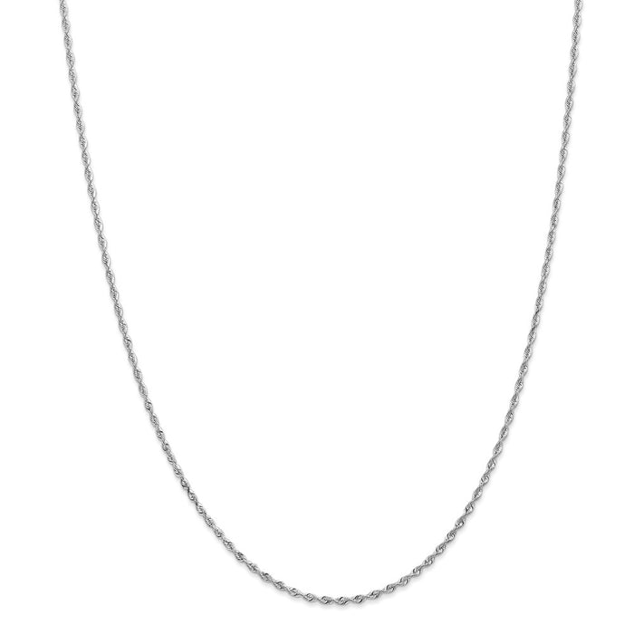 Million Charms 10k White Gold, Necklace Chain, 1.85mm Diamond-Cut Quadruple Rope Chain, Chain Length: 22 inches