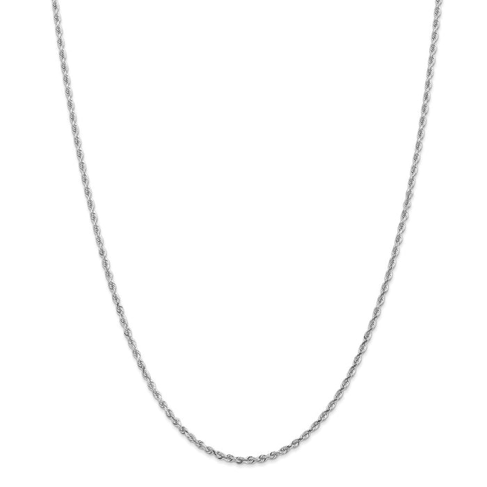 Million Charms 10k White Gold, Necklace Chain, 2.25mm Diamond-Cut Quadruple Rope Chain, Chain Length: 18 inches