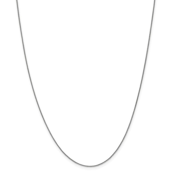 Million Charms 10k White Gold, Necklace Chain, .8mm Spiga Chain, Chain Length: 24 inches