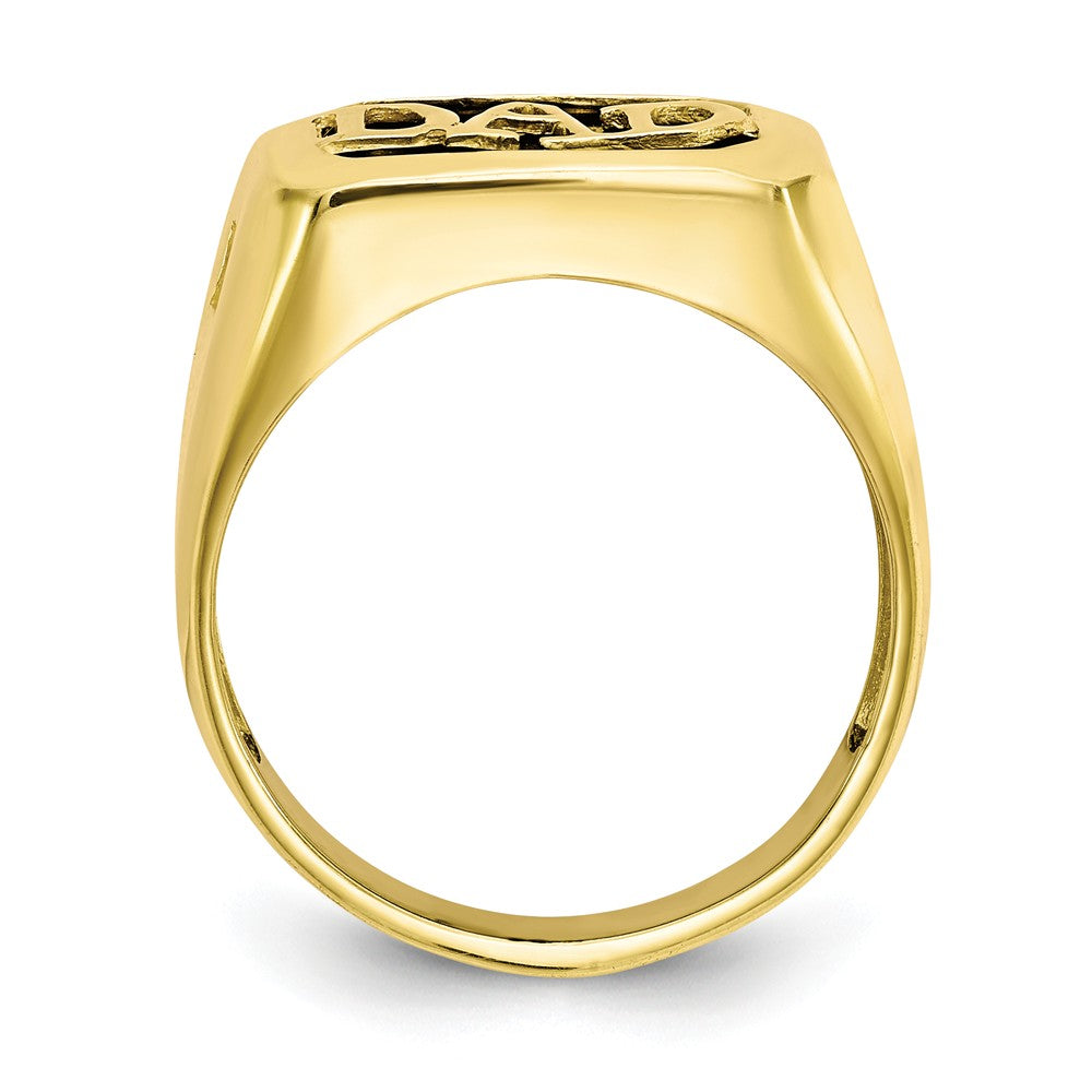 10k Yellow Gold Men's Diamond and Black Onyx DAD Ring, Size: 10