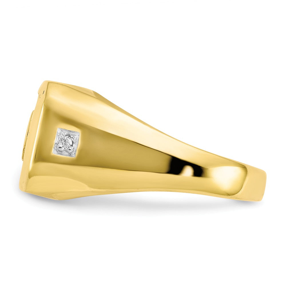 10k Yellow Gold Men's Diamond and Black Onyx DAD Ring, Size: 10
