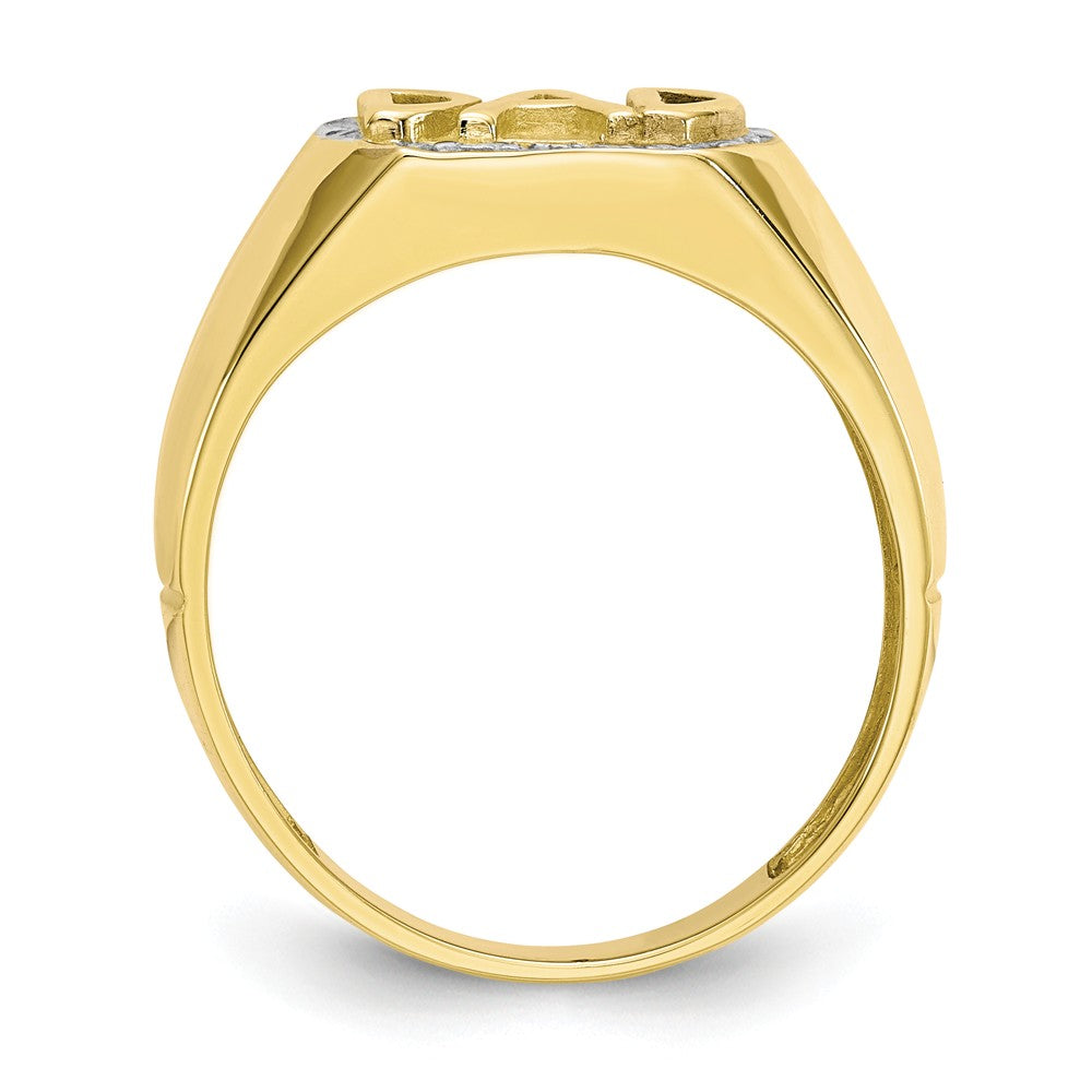 10k Yellow Gold Men's Diamond DAD Ring, Size: 10