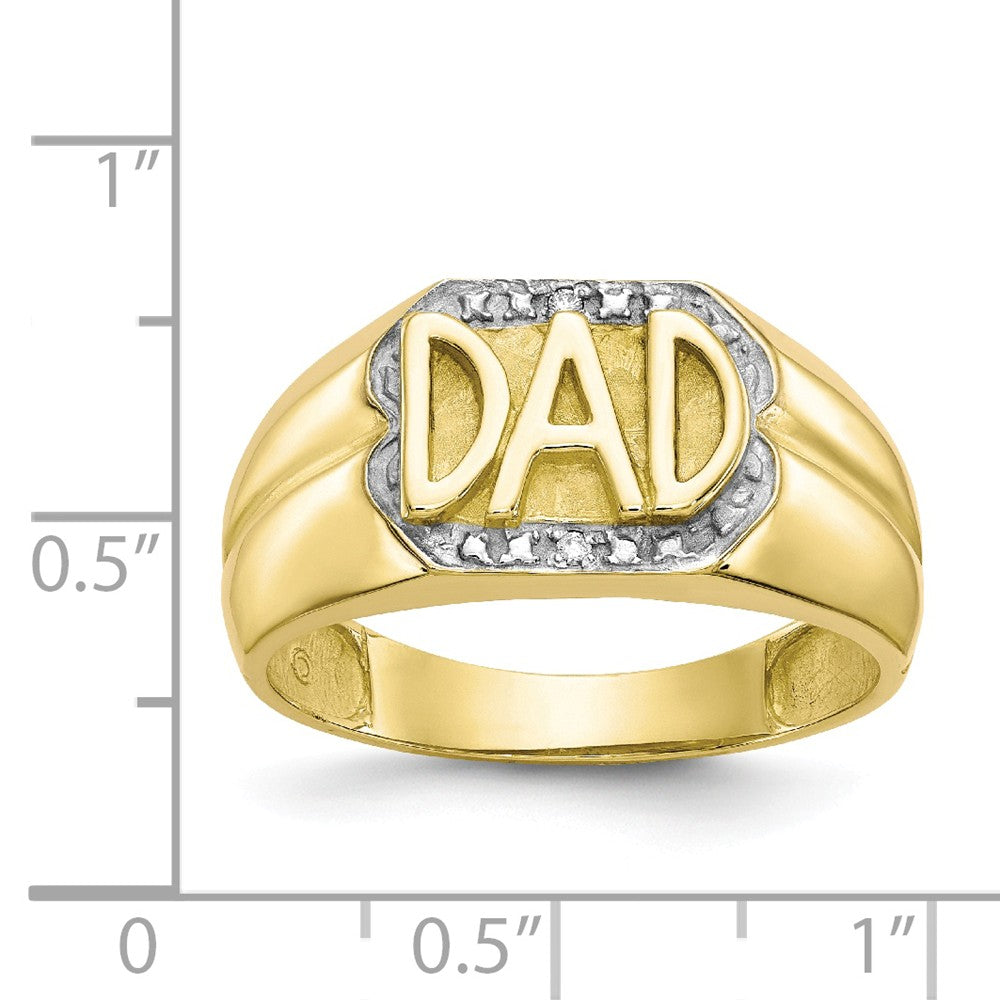 10k Yellow Gold Men's Diamond DAD Ring, Size: 10