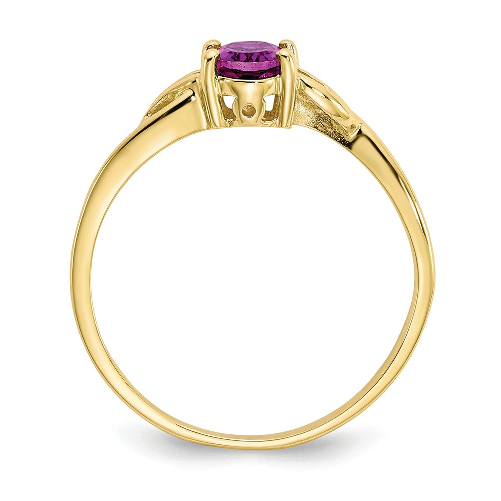 10k Yellow Gold Polished Geniune Rhodolite Garnet Birthstone Ring, Size: 7