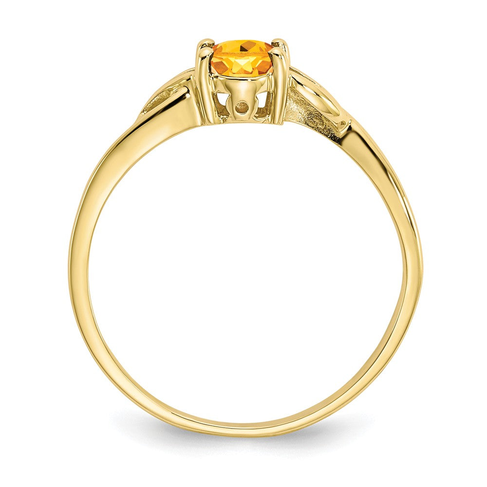10k Yellow Gold Polished Geniune Citrine Birthstone Ring, Size: 7