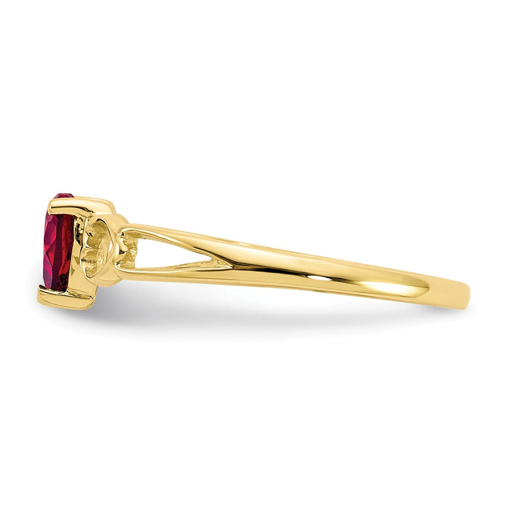 10k Yellow Gold Polished Geniune Garnet Birthstone Ring, Size: 6