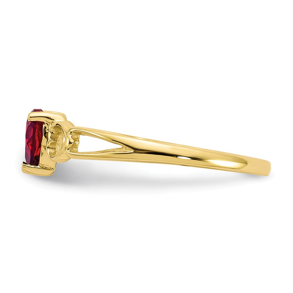 10k Yellow Gold Polished Geniune Rhodolite Garnet Birthstone Ring, Size: 6