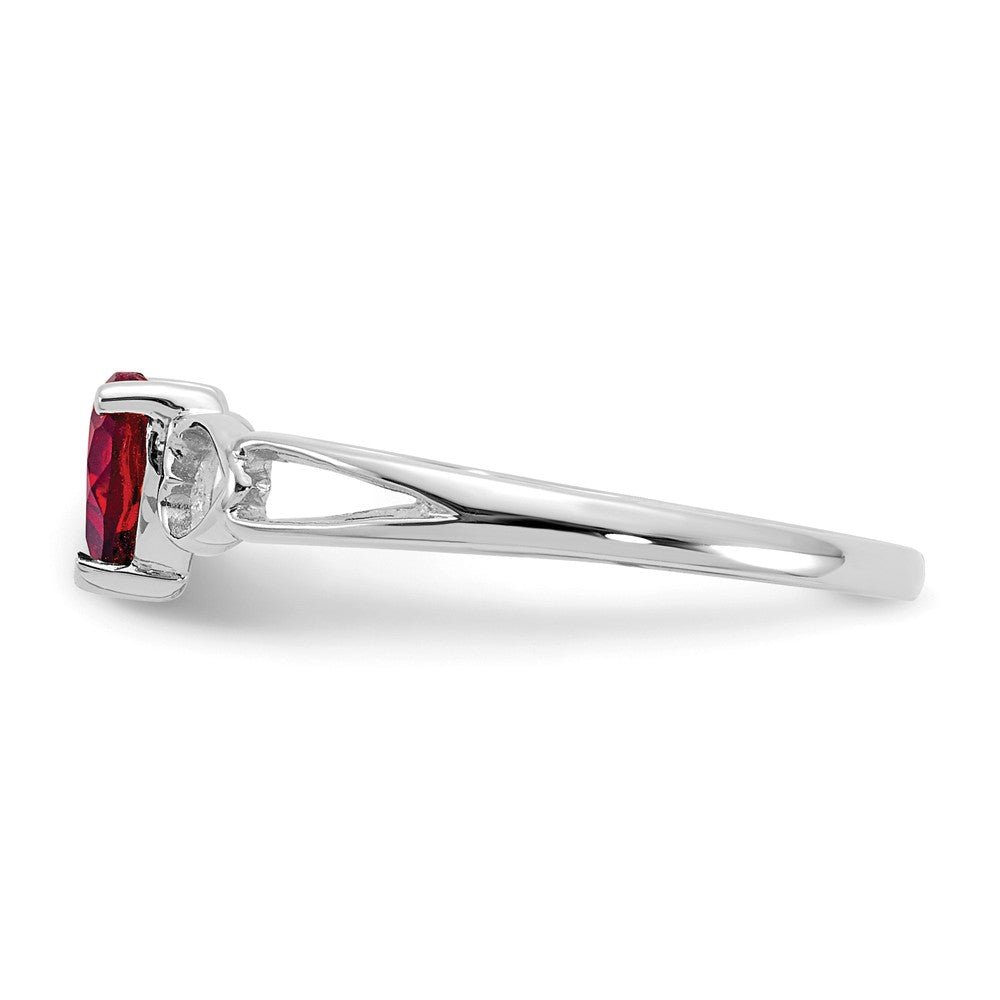 10k White Gold Polished Geniune Rhodolite Garnet Birthstone Ring, Size: 6