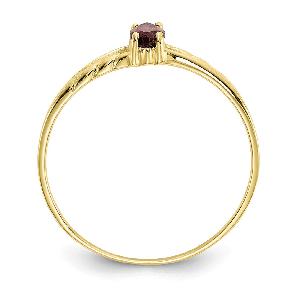 10k Yellow Gold Polished Geniune Garnet Birthstone Ring, Size: 7