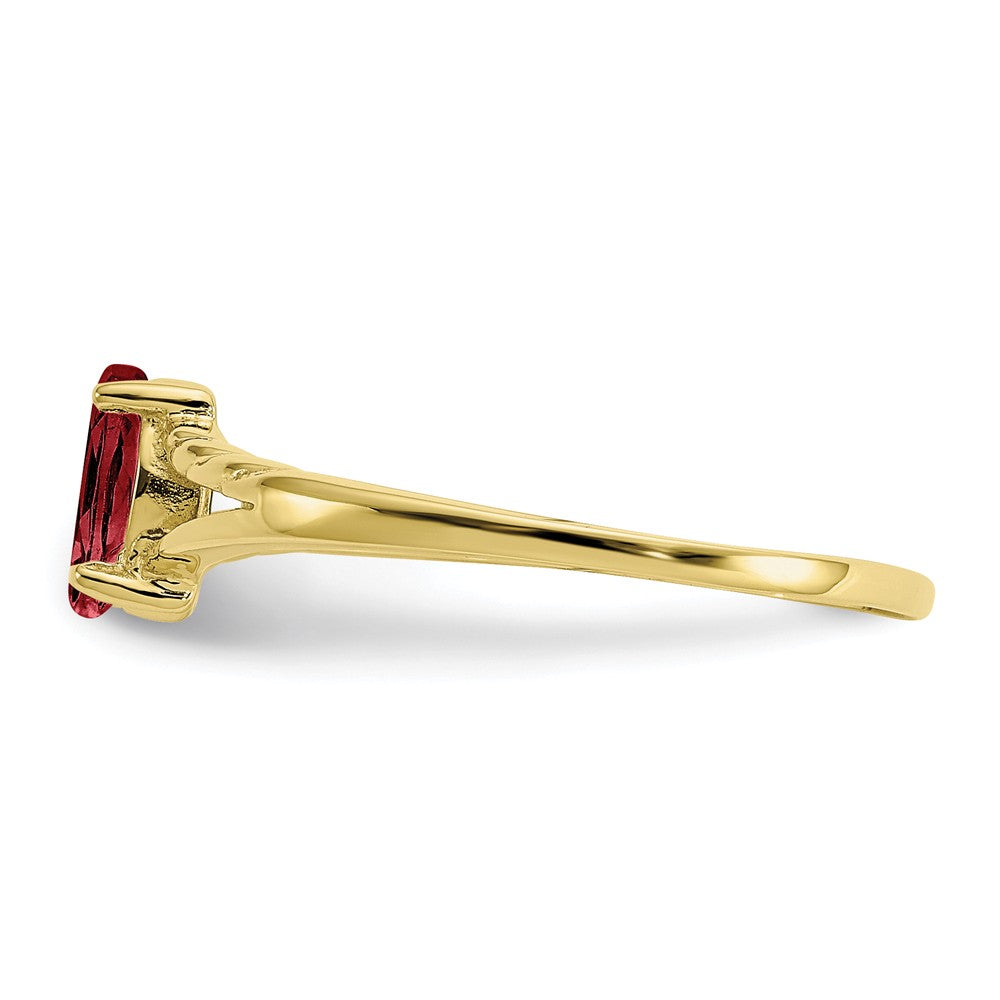 10k Yellow Gold Polished Geniune Garnet Birthstone Ring, Size: 7