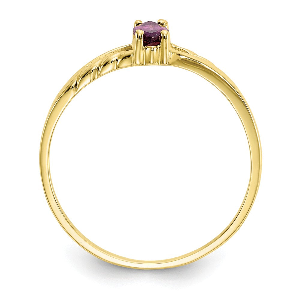 10k Yellow Gold Polished Geniune Rhodolite Garnet Birthstone Ring, Size: 7