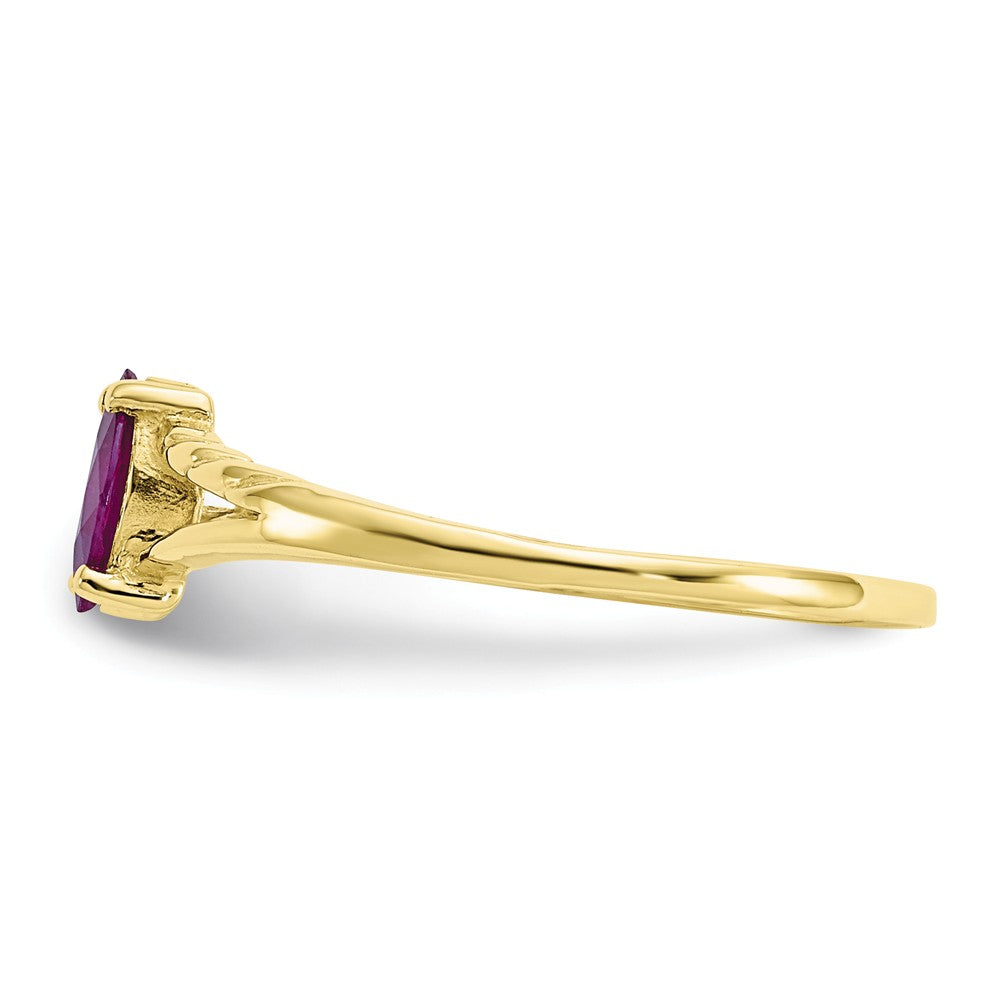 10k Yellow Gold Polished Geniune Rhodolite Garnet Birthstone Ring, Size: 7