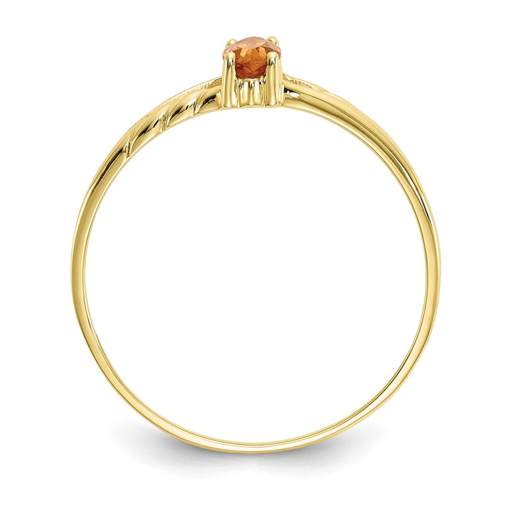 10k Yellow Gold Polished Geniune Citrine Birthstone Ring, Size: 7