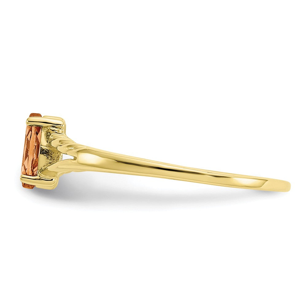 10k Yellow Gold Polished Geniune Citrine Birthstone Ring, Size: 7