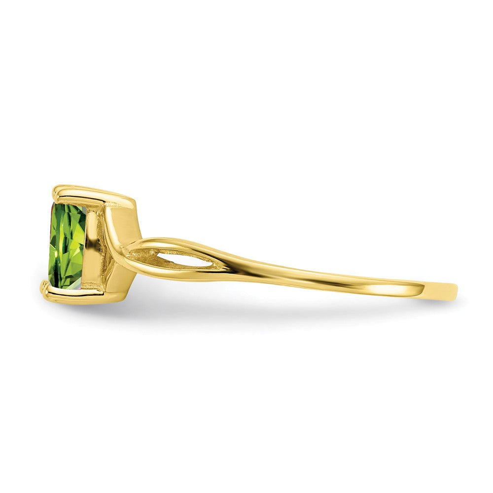 10k Yellow Gold Polished Geniune Peridot Birthstone Ring, Size: 7