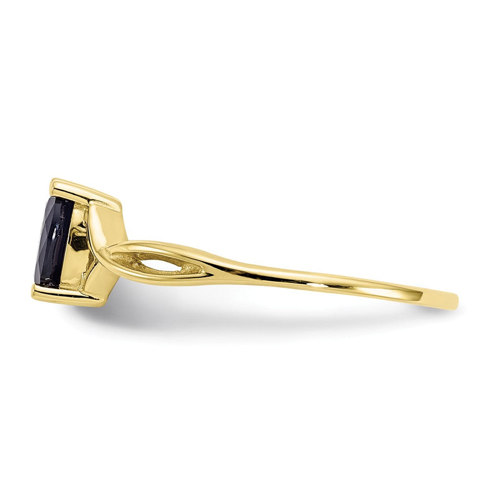 10k Yellow Gold Polished Geniune Sapphire Birthstone Ring, Size: 7