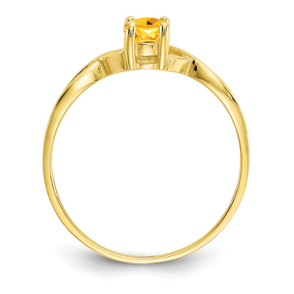 10k Yellow Gold Polished Geniune Citrine Birthstone Ring, Size: 7