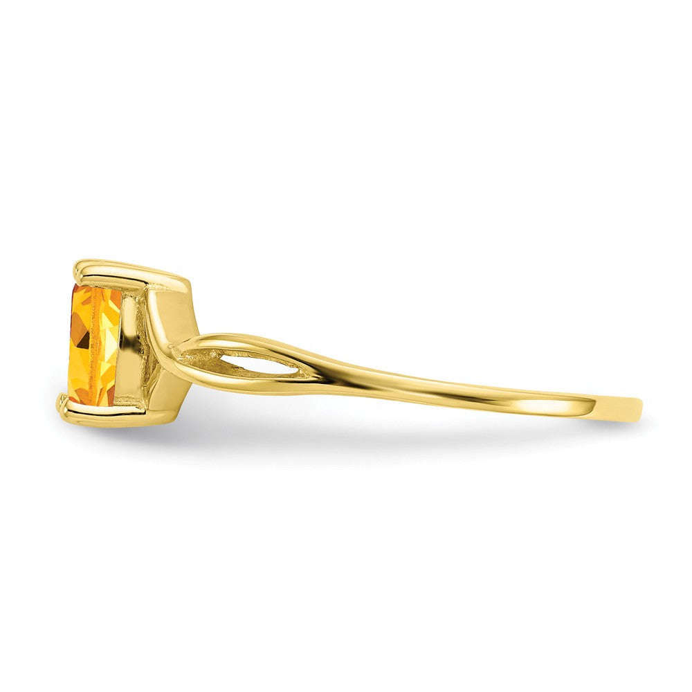 10k Yellow Gold Polished Geniune Citrine Birthstone Ring, Size: 7