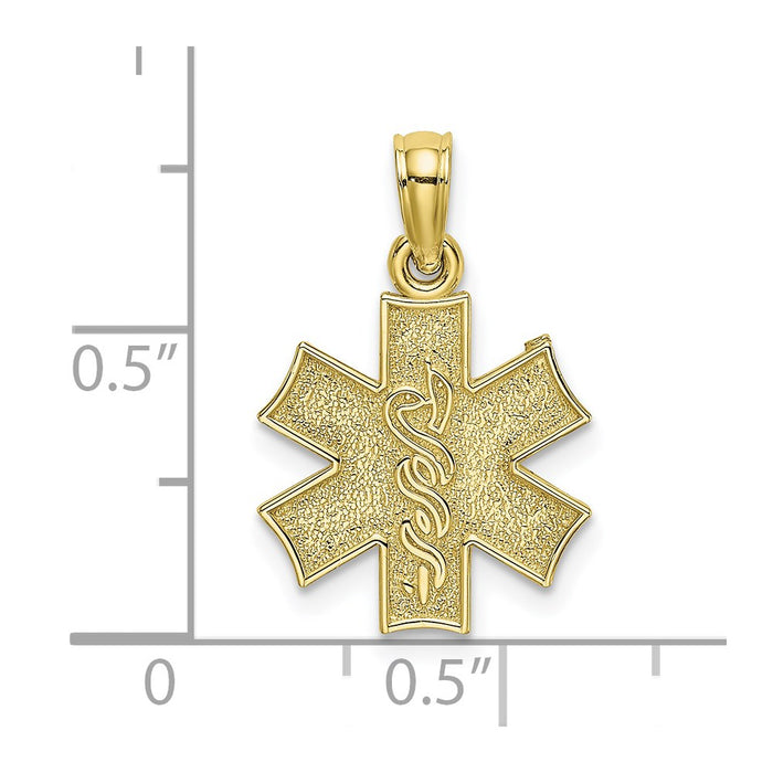 Million Charms 10K Yellow Gold Themed Medical Jewelry Symbol Pendant
