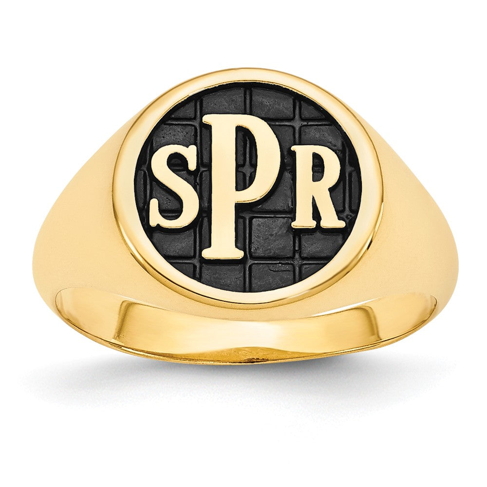 10k Yellow Gold Monogram Signet Ring, Size: 7