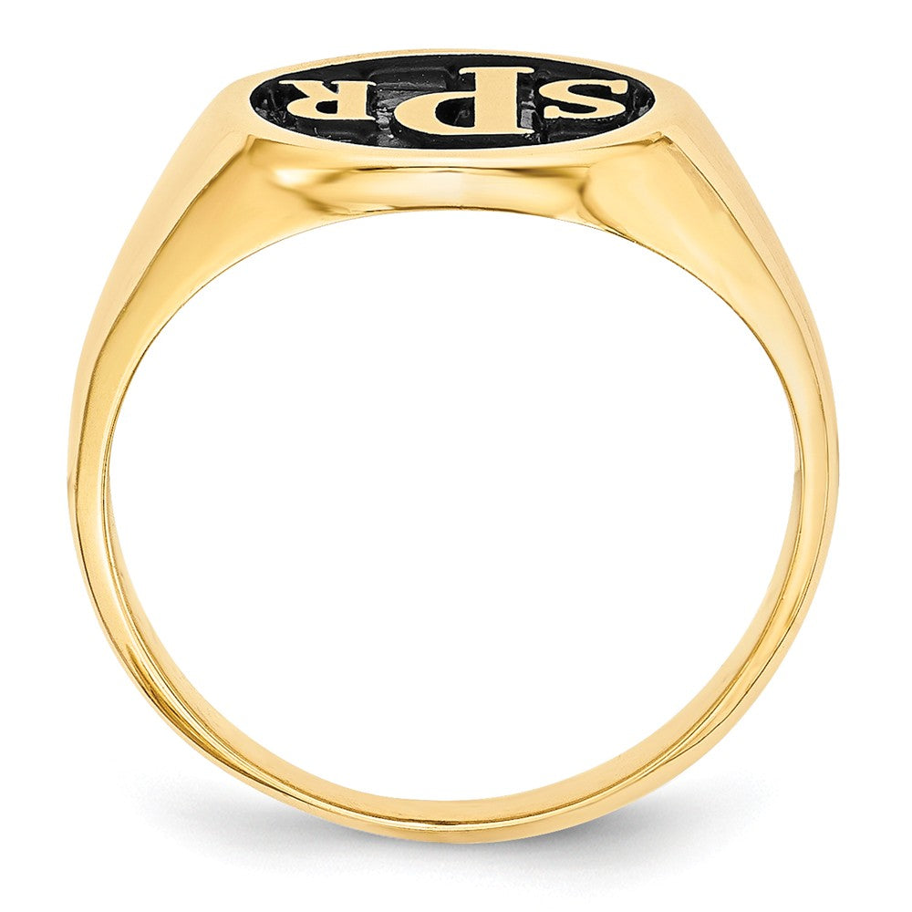 10k Yellow Gold Monogram Signet Ring, Size: 7