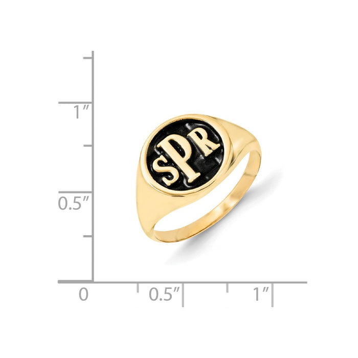 10k Yellow Gold Monogram Signet Ring, Size: 7