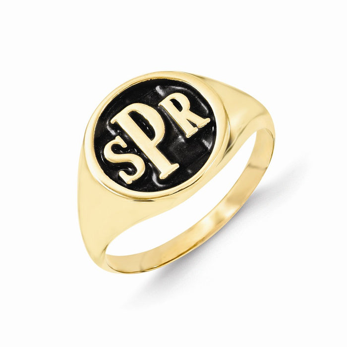 10k Yellow Gold Monogram Signet Ring, Size: 7