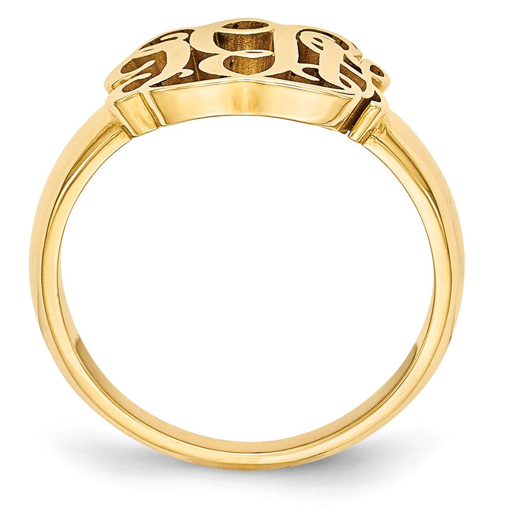 10k Yellow Gold Monogram Signet Ring, Size: 7