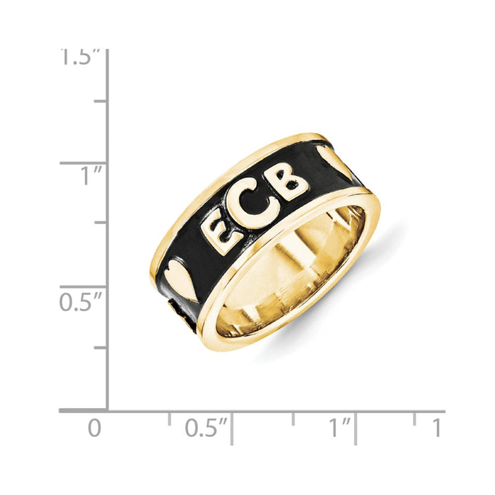 10k Yellow Gold Monogram Signet Ring, Size: 7