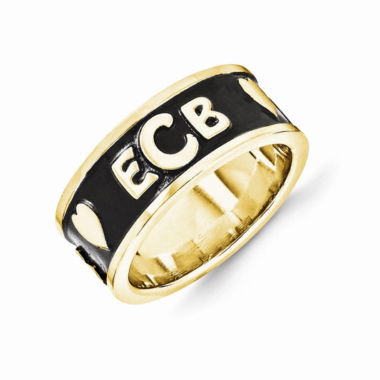 10k Yellow Gold Monogram Signet Ring, Size: 7