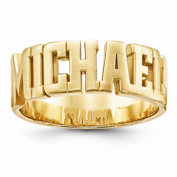10k Yellow Gold Casted High Polish Name Ring, Size: 10