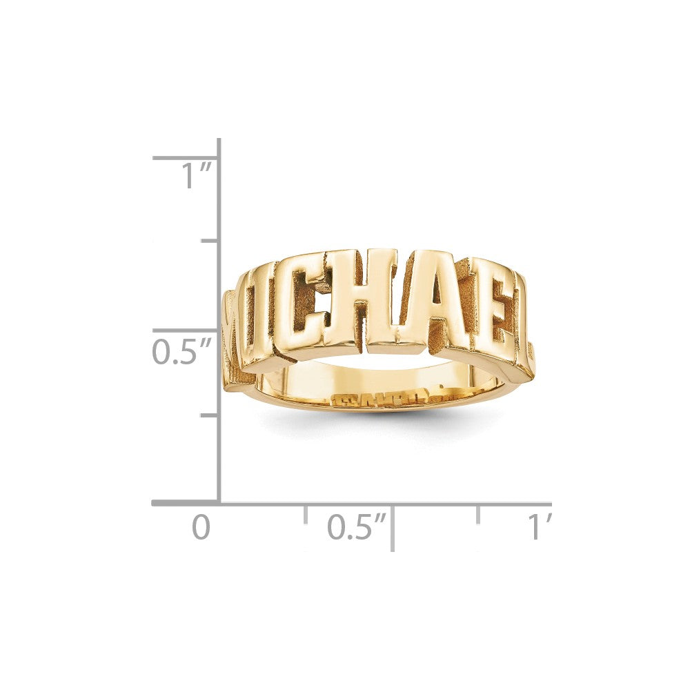 10k Yellow Gold Casted High Polish Name Ring, Size: 10