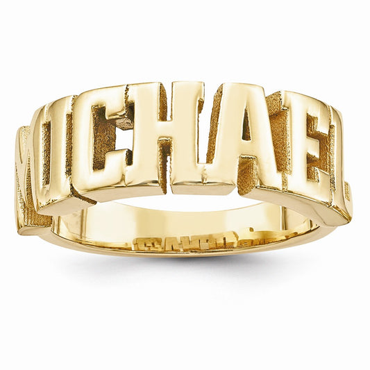 10k Yellow Gold Casted High Polish Name Ring, Size: 10