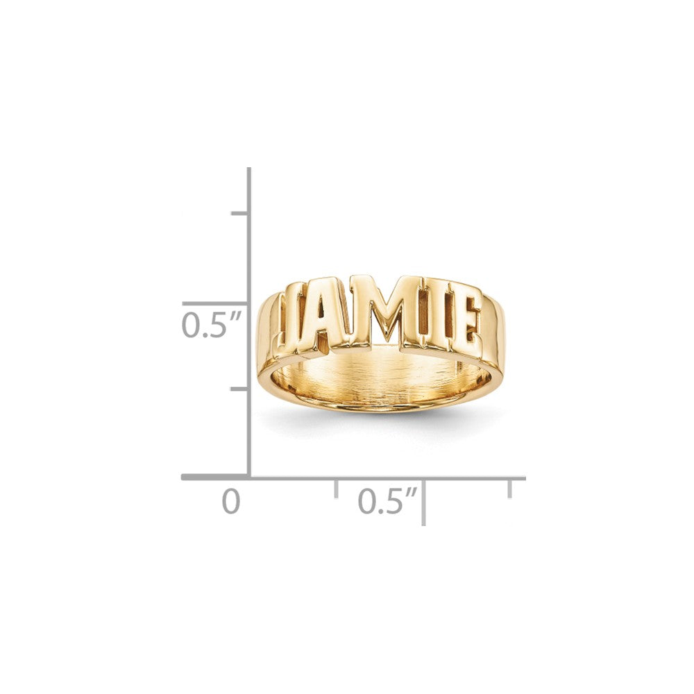10k Yellow Gold Casted High Polish Name Ring, Size: 7