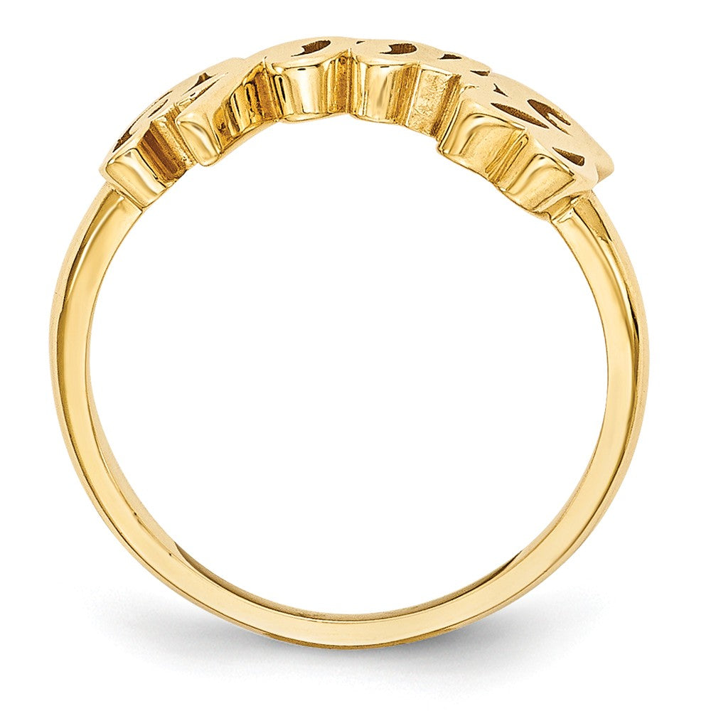 10k Yellow Gold Casted High Polish Name Ring, Size: 7